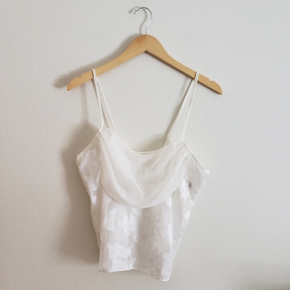 Vintage Tops - Vintage 70s Sheer Floral Camisole